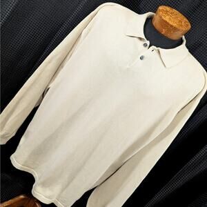 IZOD! LIGHTEST TAN/BEIGE FINE KNIT HENLEY STYLE 100% COTTON TUNIC/SWEATER! SZ XL